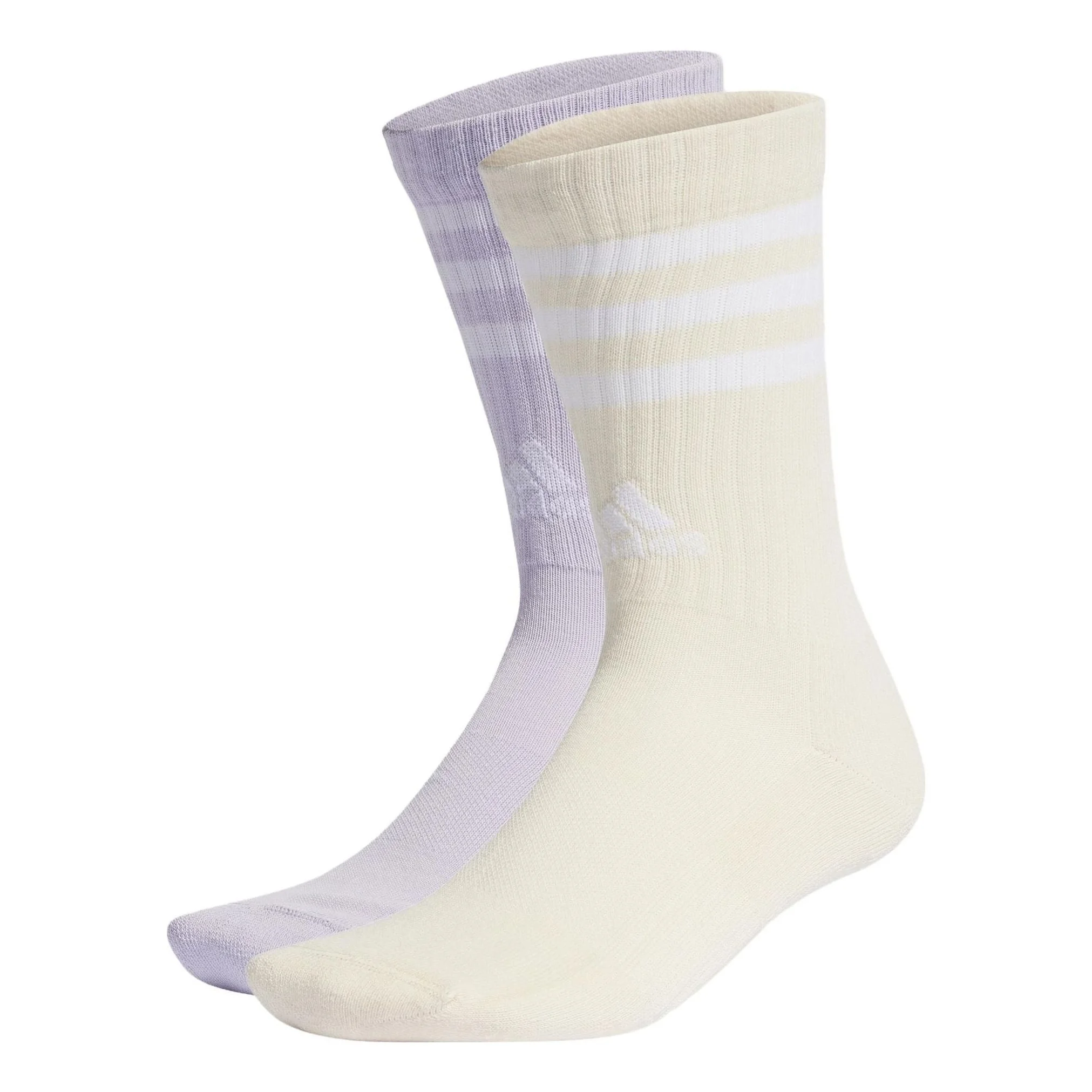 adidas 3-Stripes Cushioned Crew Socks 'Yellow Purple' IC1326 - 1