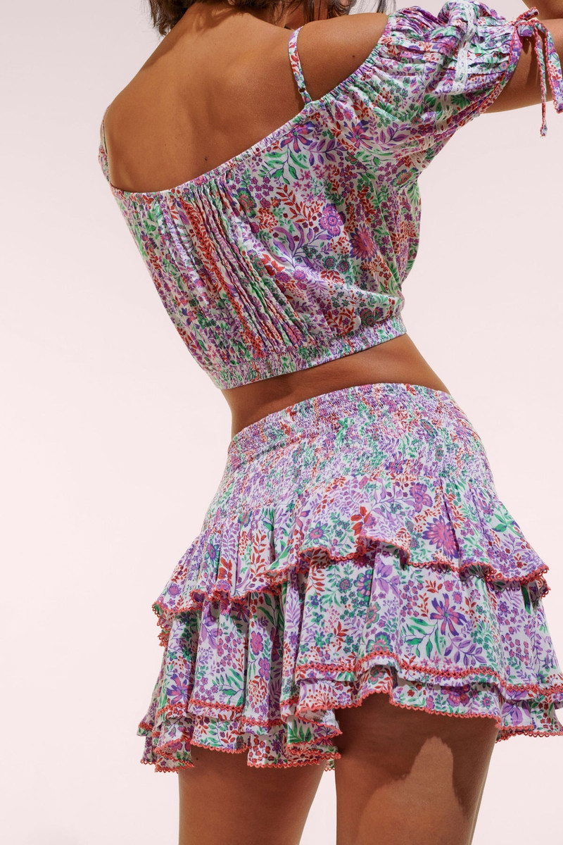 Poupette St Barth Mini Skirt Alizee - White Lavender Nature outlook