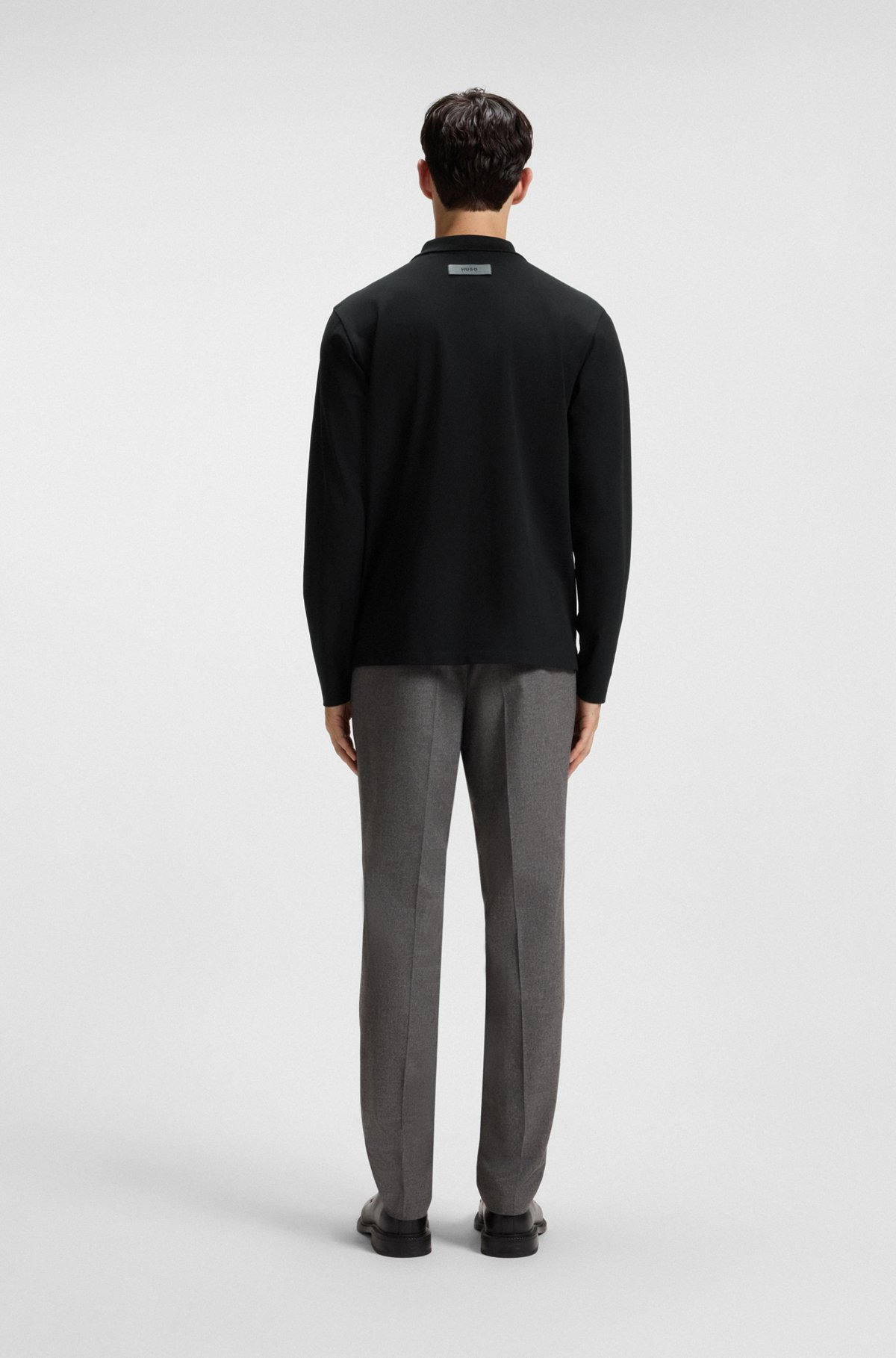 STRETCH-COTTON RELAXED-FIT POLO SHIRT WITH JOHNNY COLLAR - 5