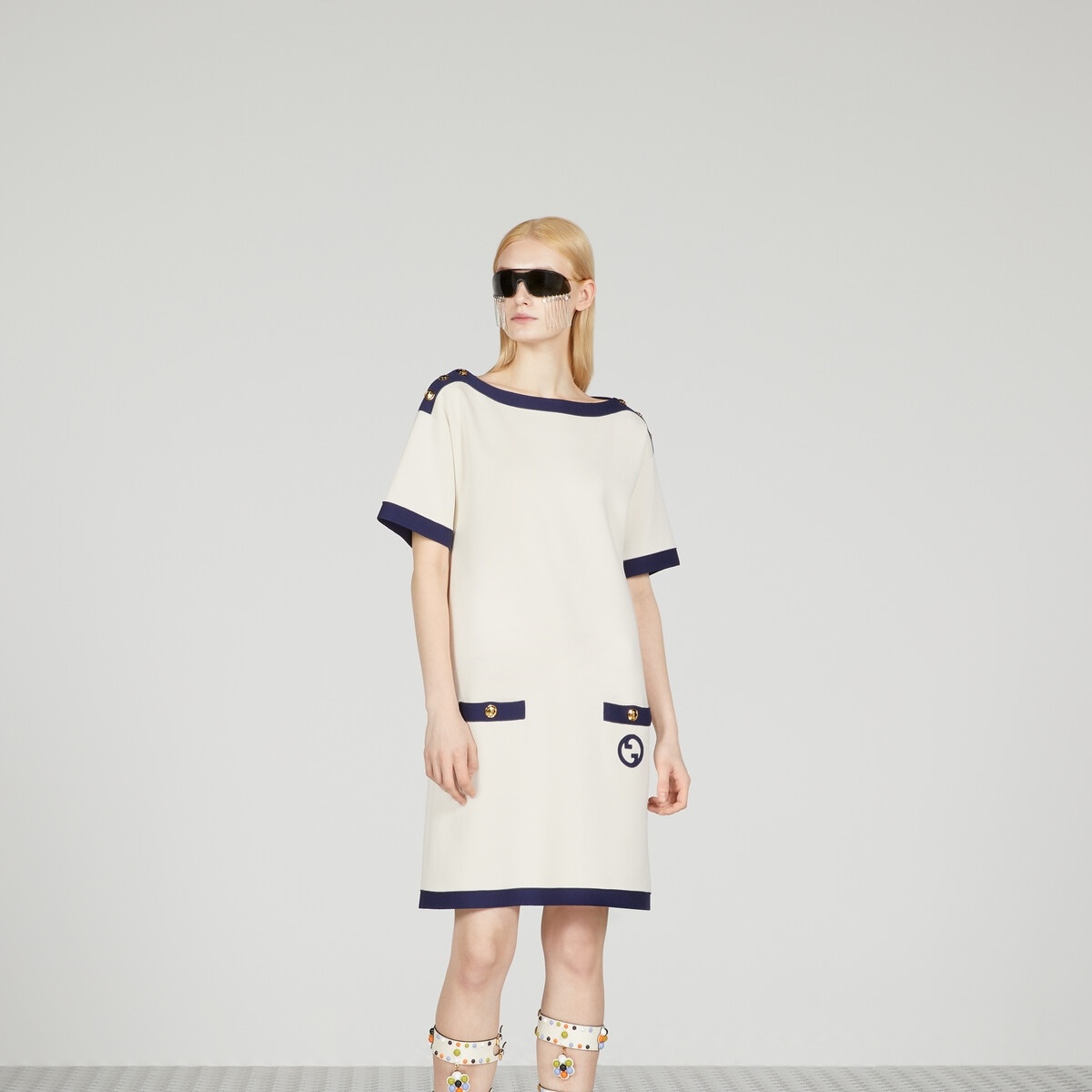 Cotton and silk blend dress - 5