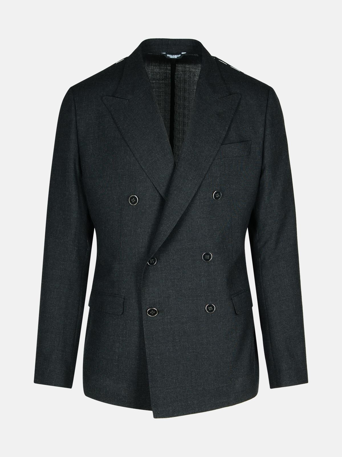 'DROP 7' DARK GREY WOOL BLAZER - 1