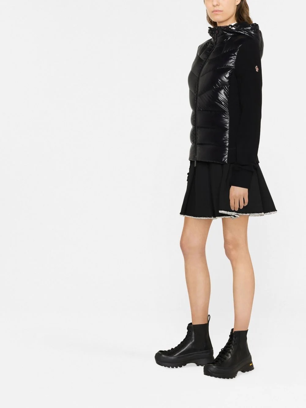 logo-patch padded-panel jacket - 4