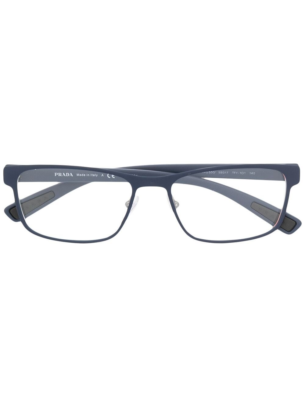 rectangle-frame logo trim glasses - 1