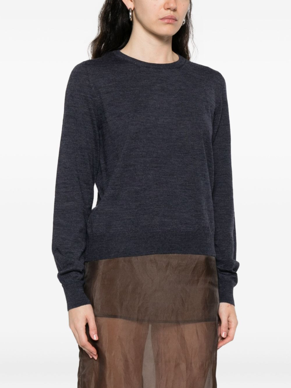 round-neck wool sweater - 3