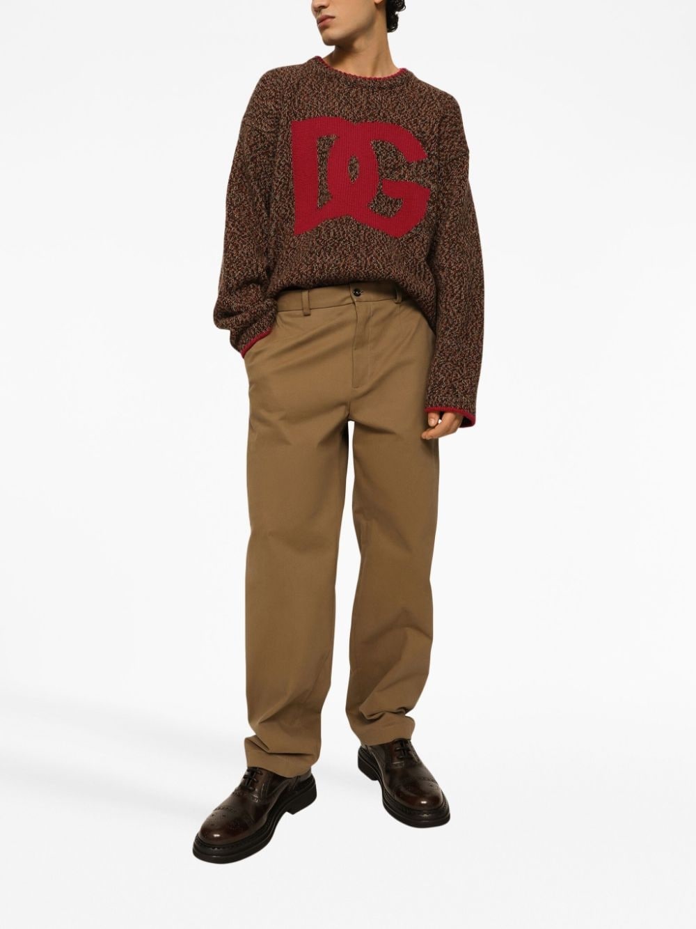 straight-leg cotton trousers - 2