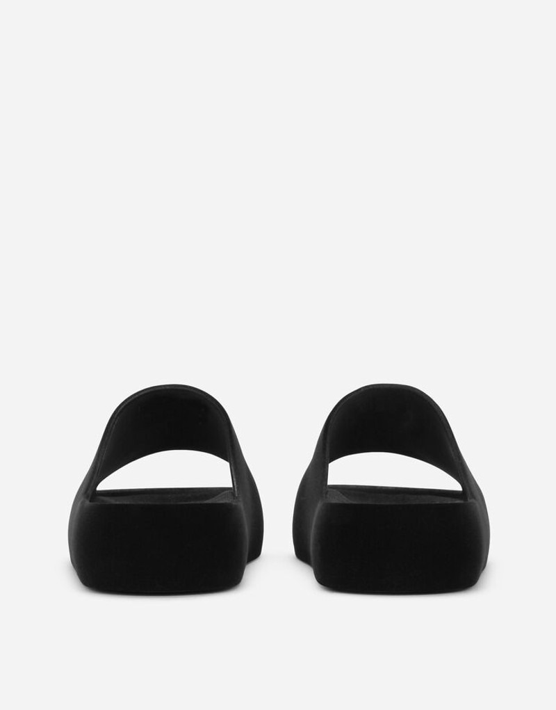 Dolce & Gabbana Flocked rubber beachwear sliders outlook