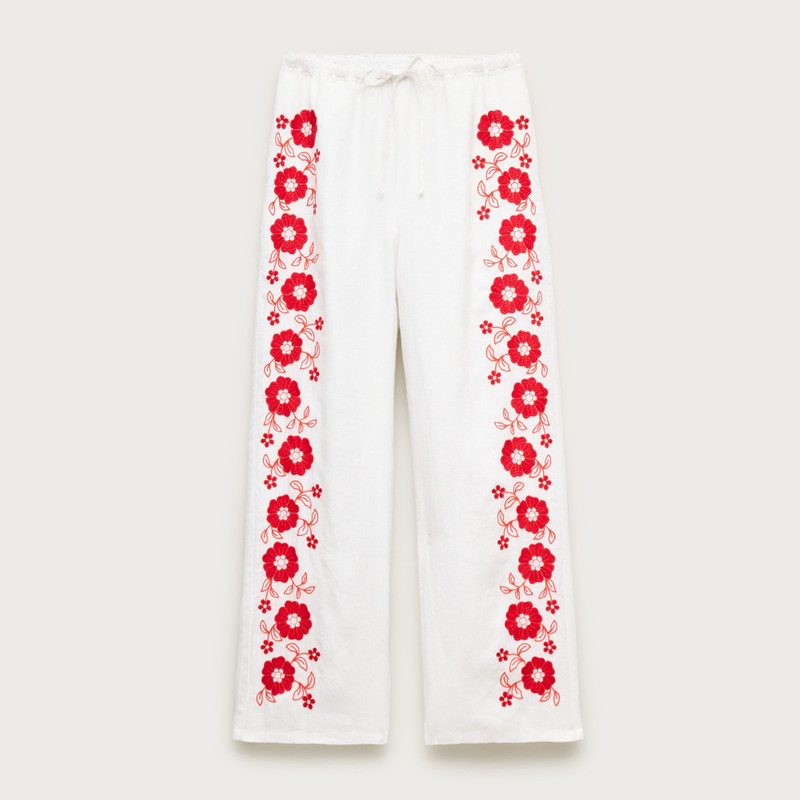 Soleil pant in embroidered linen 1