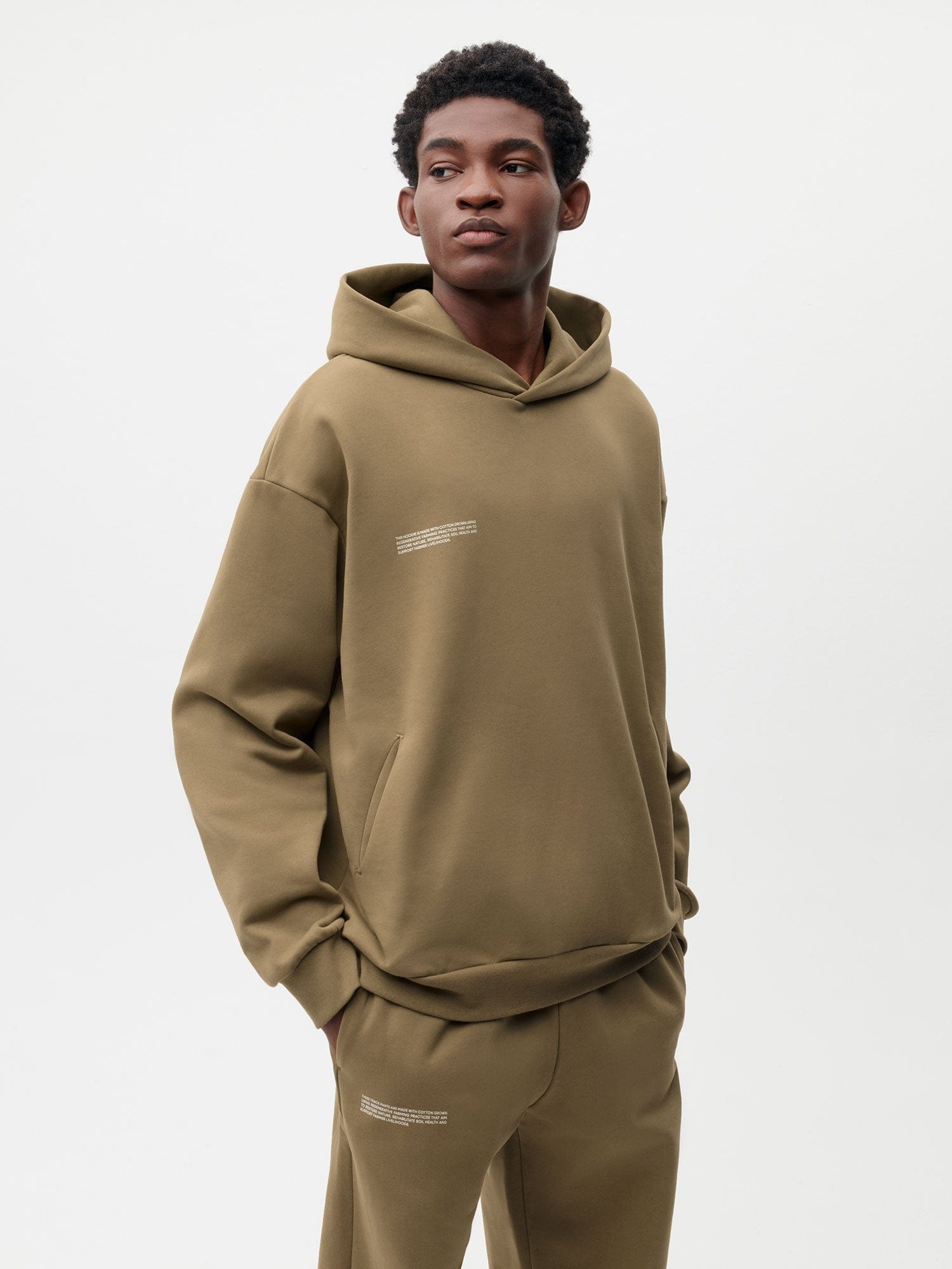 Mens In Conversion Cotton Hoodie - Carbon Brown - 2