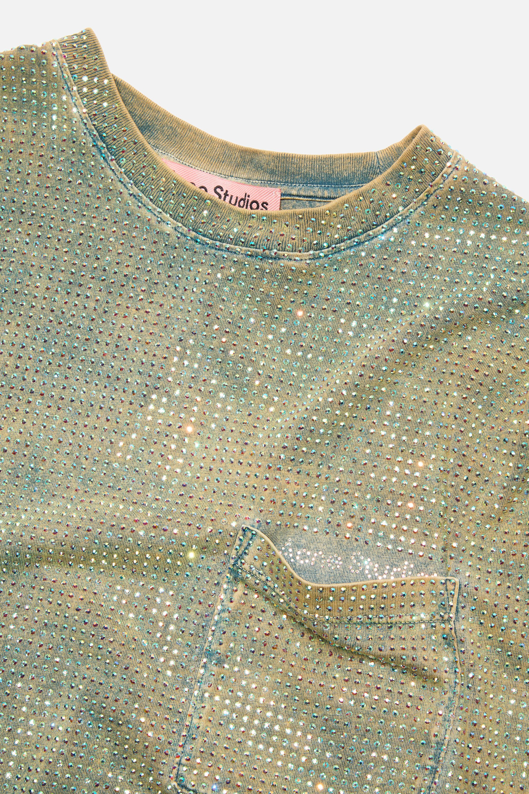 Rhinestone t-shirt - Mid Blue - 5