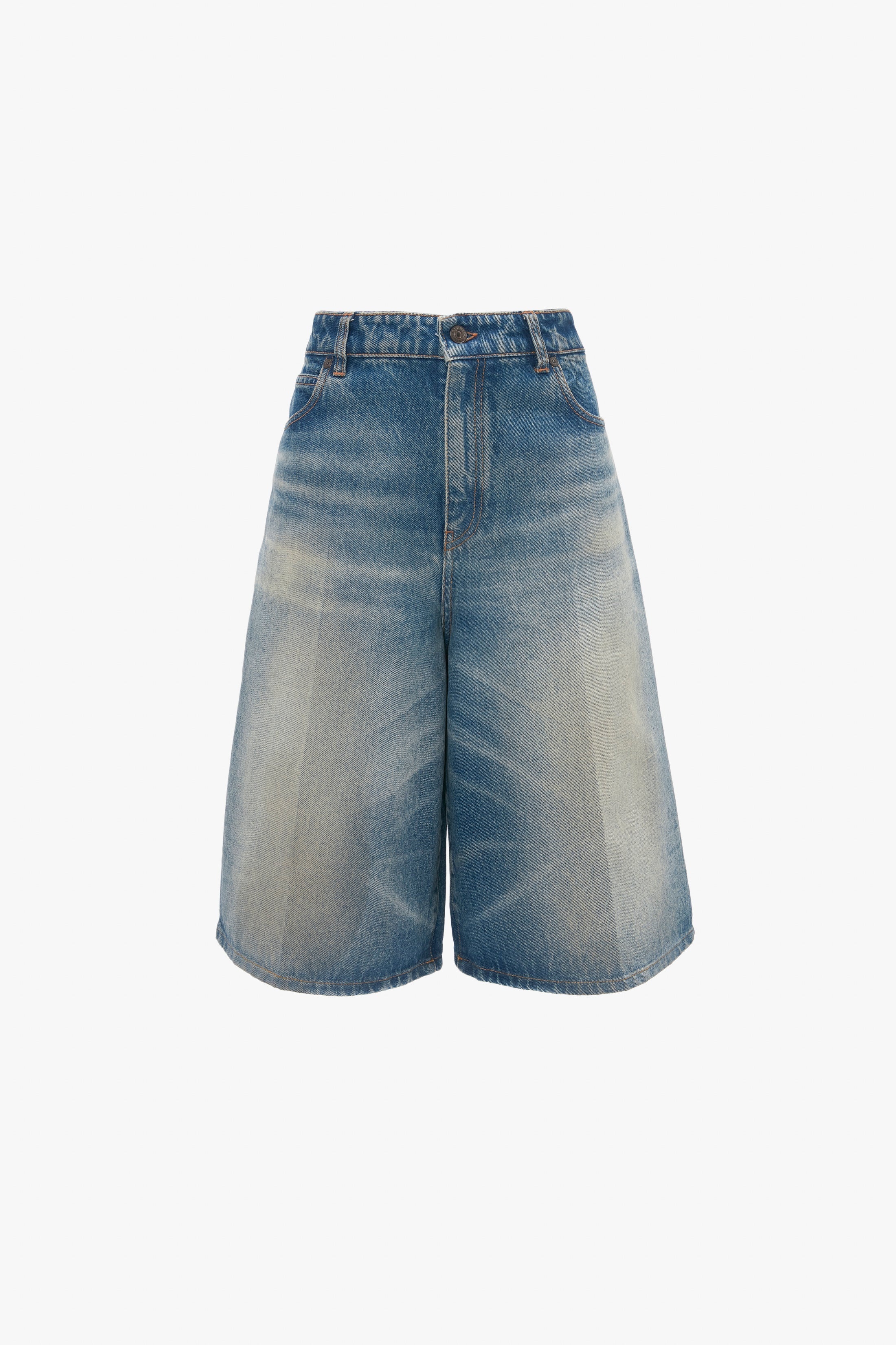 Oversized Bermuda Short In Antique Indigo Wash - 1