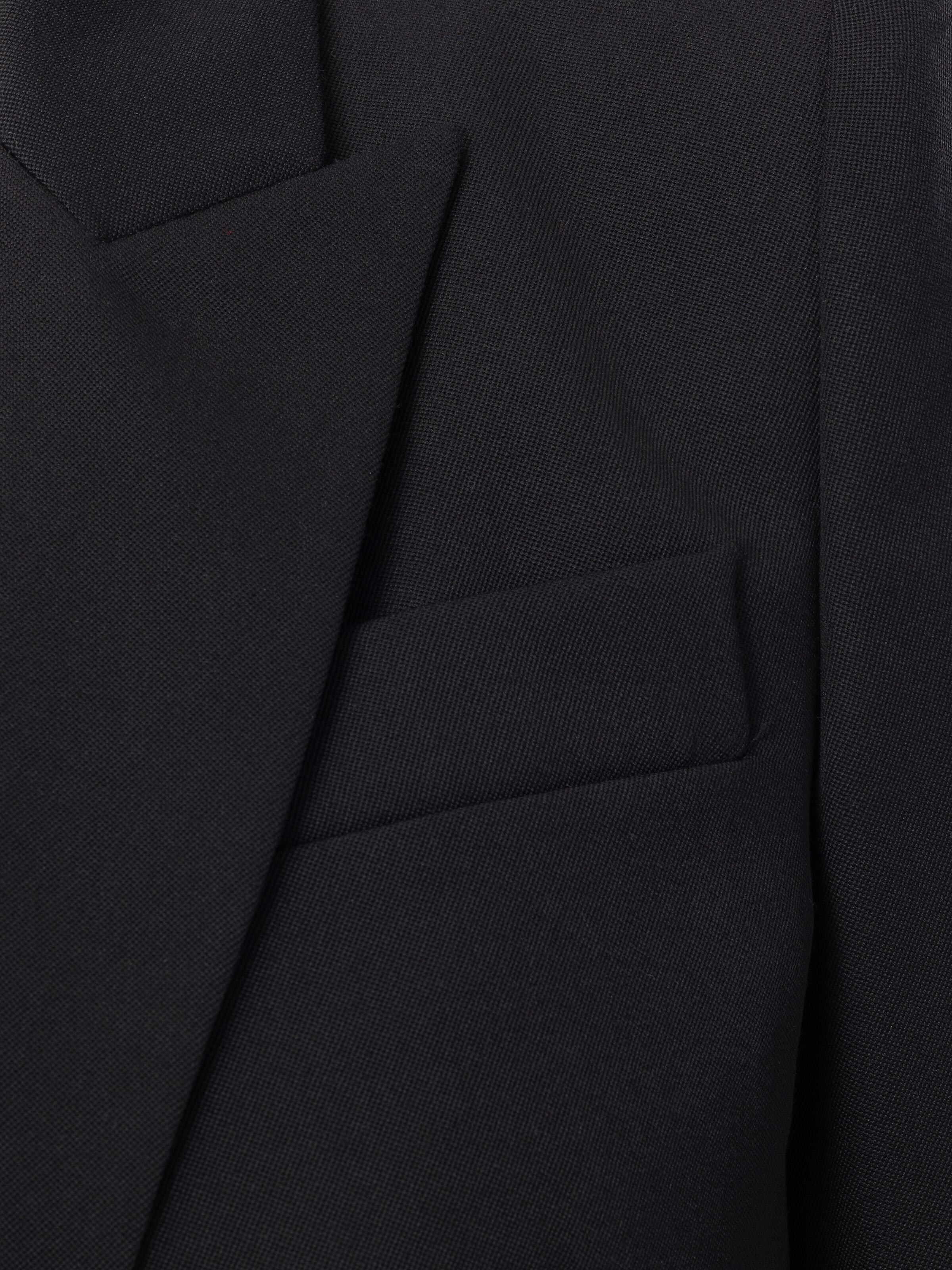 Women's Peak Shoulder Leaf Crepe Jacket in Black - 5