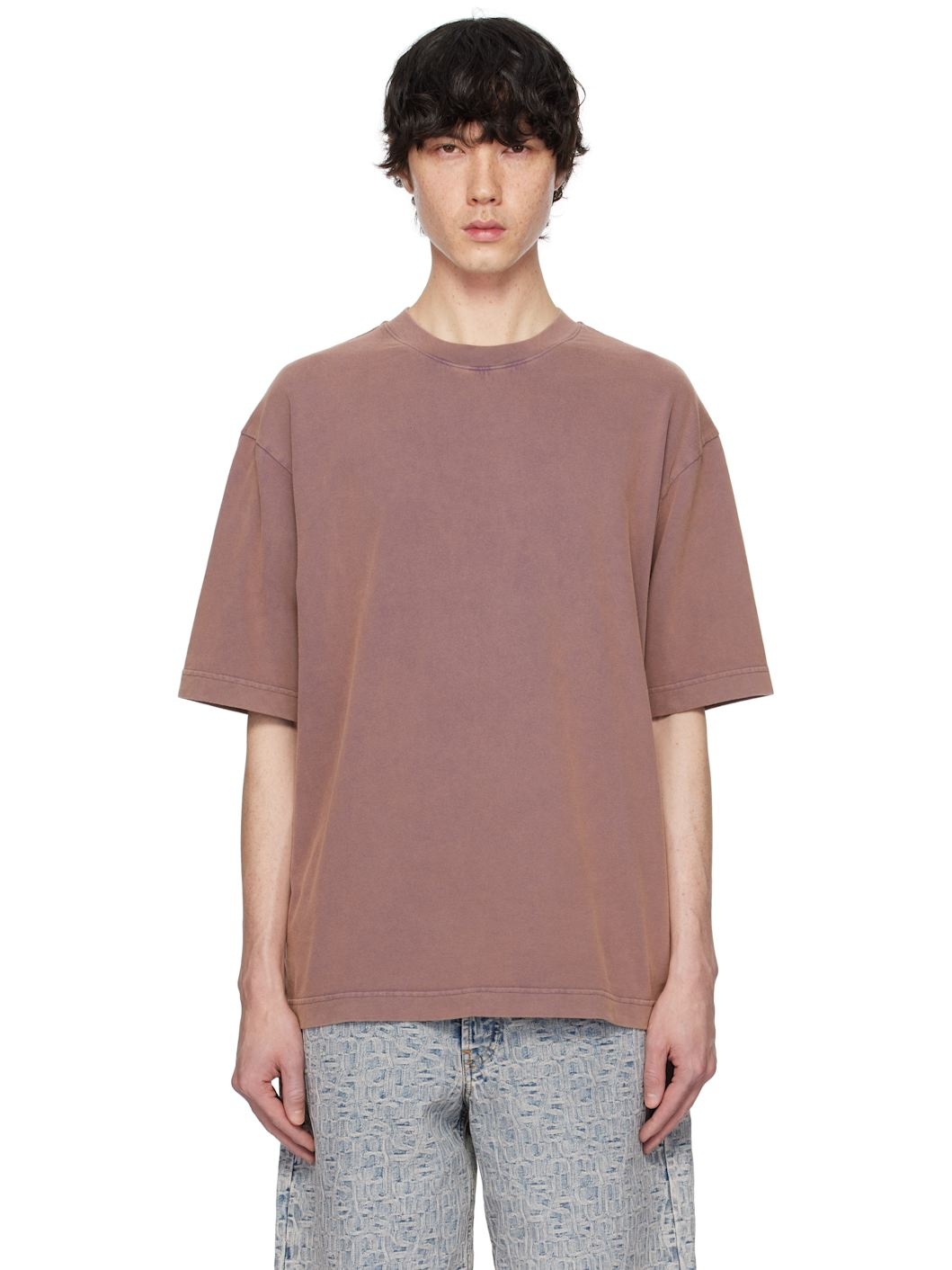 Purple Relaxed Fit Crew Neck T-shirt - 1