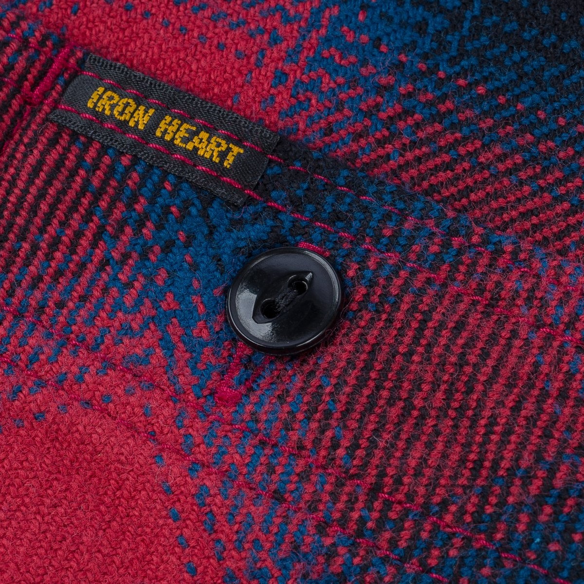 IHSH-379-RED Ultra Heavy Flannel Ombré Check Work Shirt - Red - 11