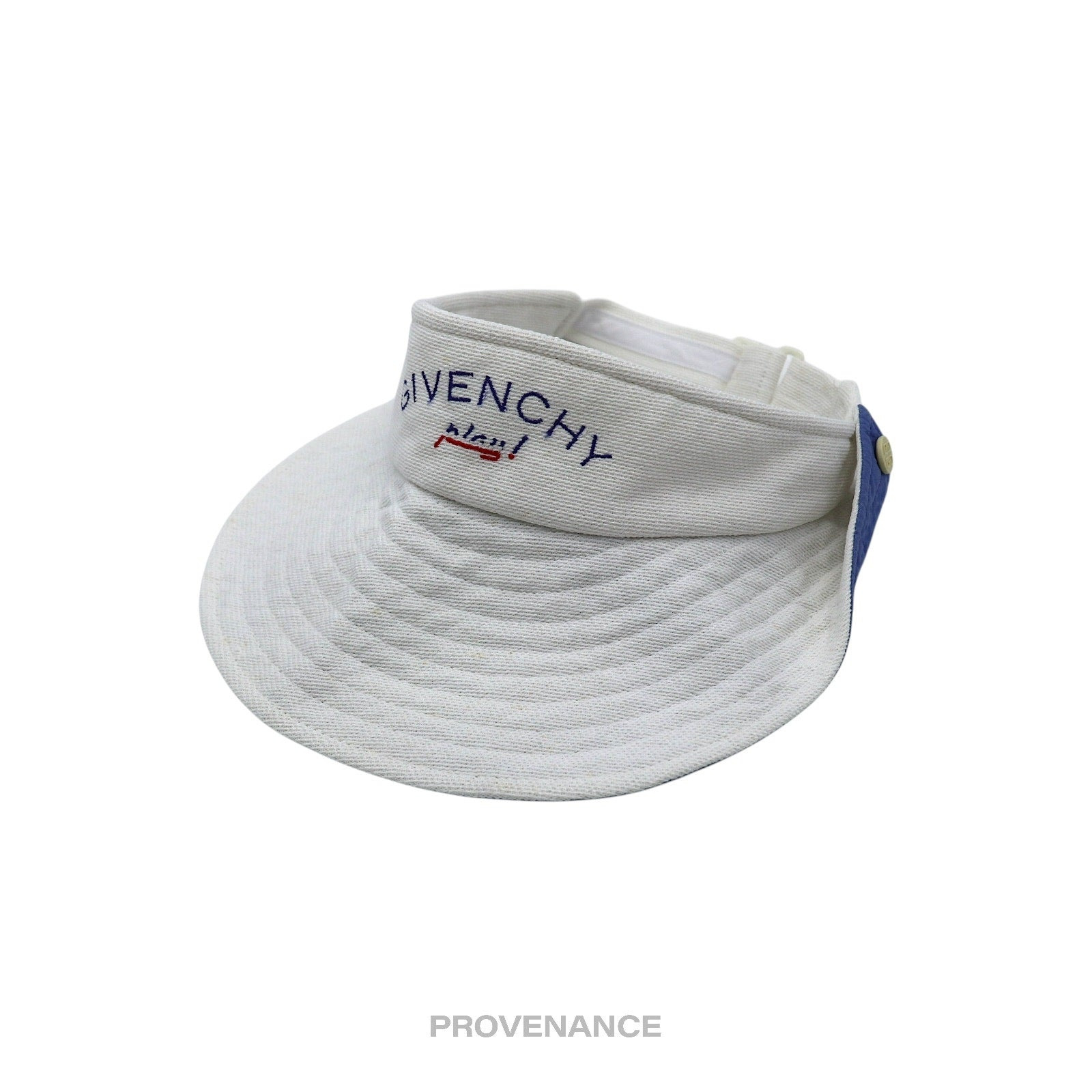 Givenchy Play Logo Embroidered Visor - White/Blue - 2