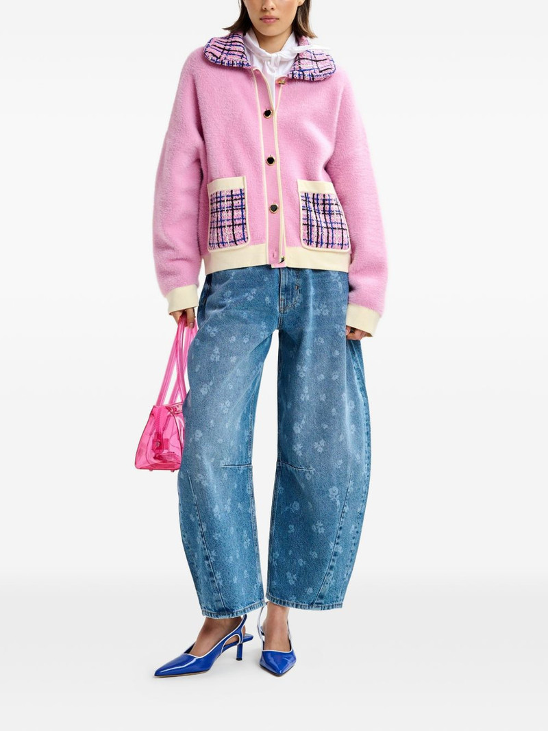 ESSENTIEL ANTWERP tweed-collar patch-pocket cardigan outlook