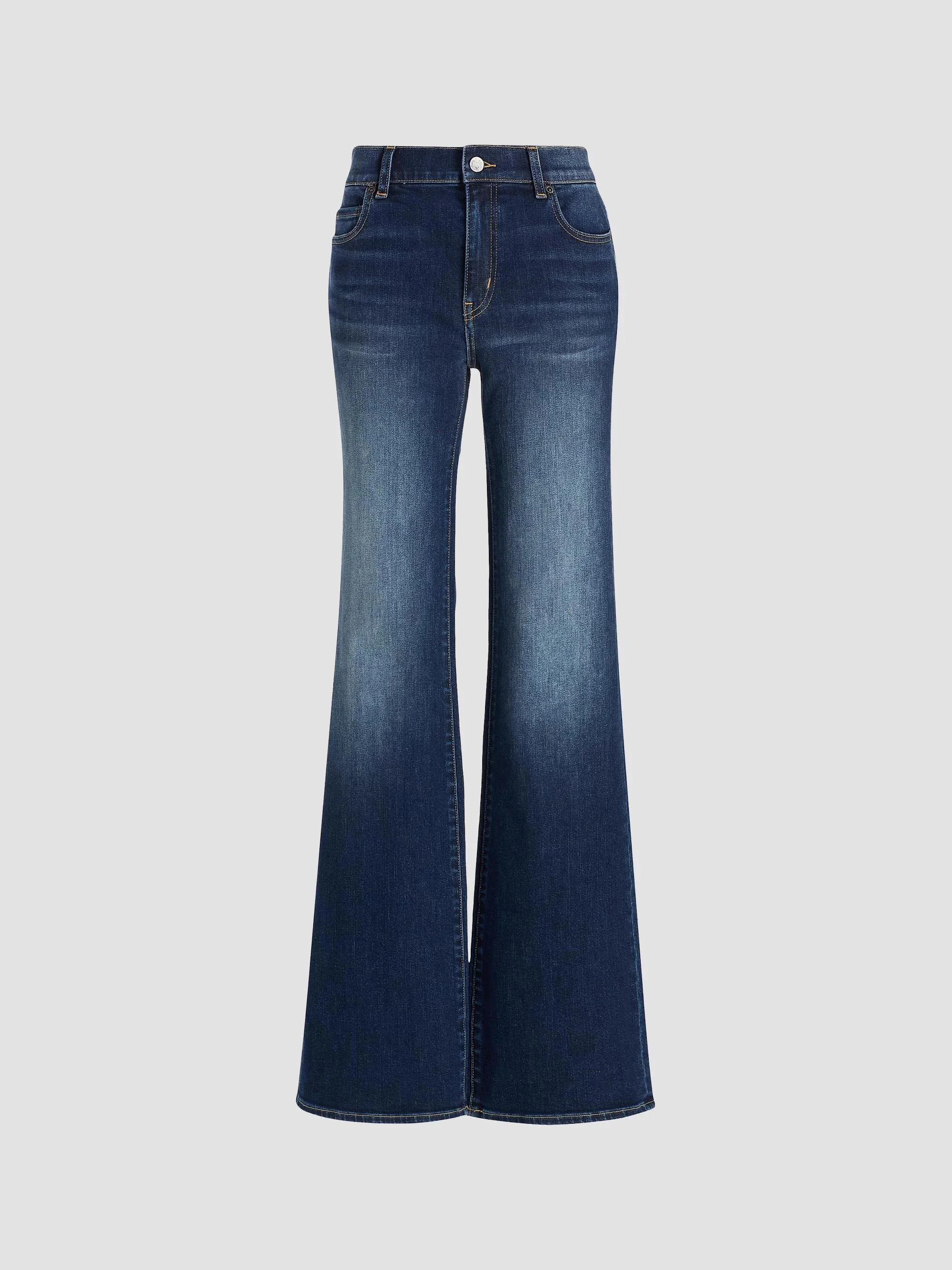 Women's Eden Denim Low-Rise Flared Jeans - Medium Indigo - 1