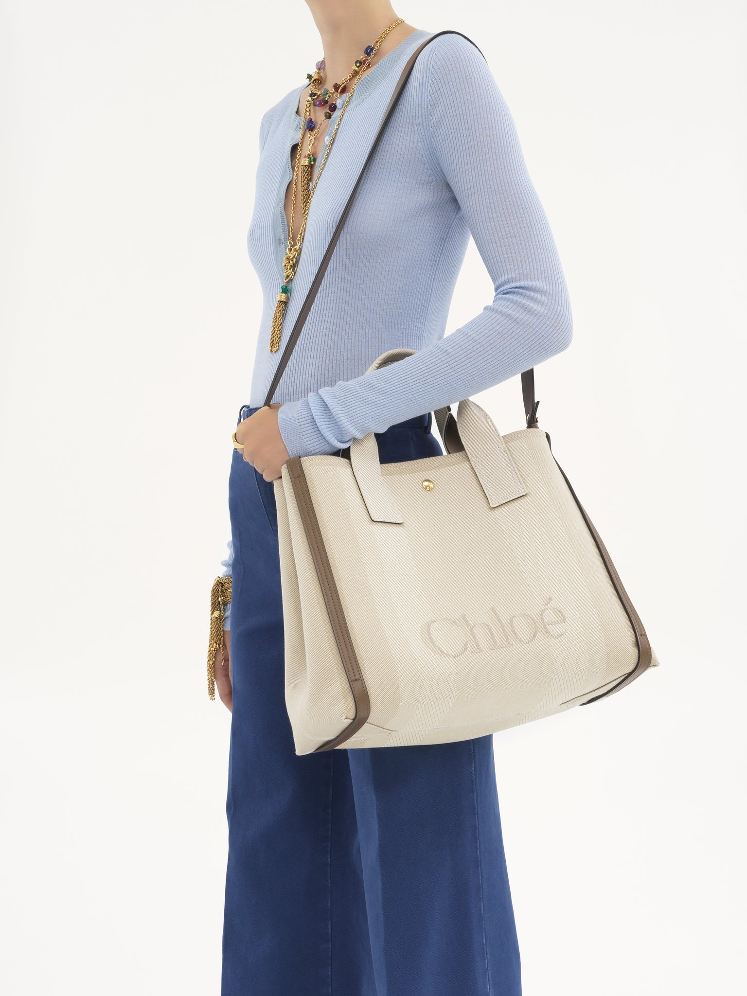 CHLOÉ CARRY TOTE BAG IN CANVAS - 2