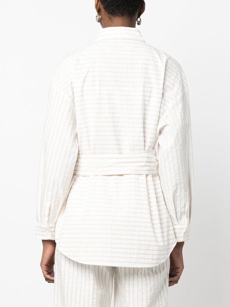 stripe-print tied-waist shirt 4