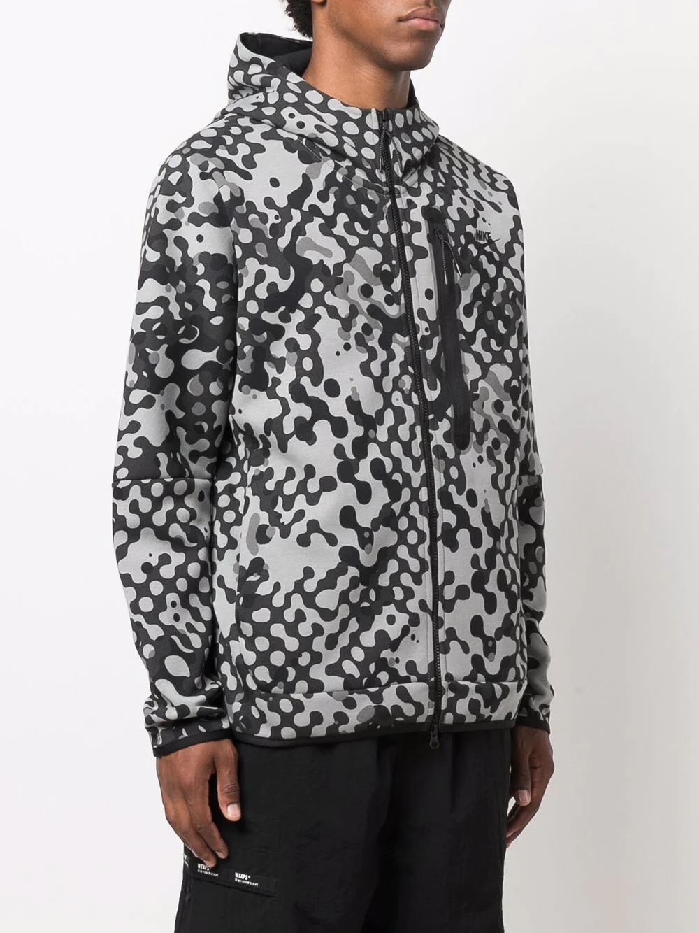 abstract-print zip-up hoodie - 3