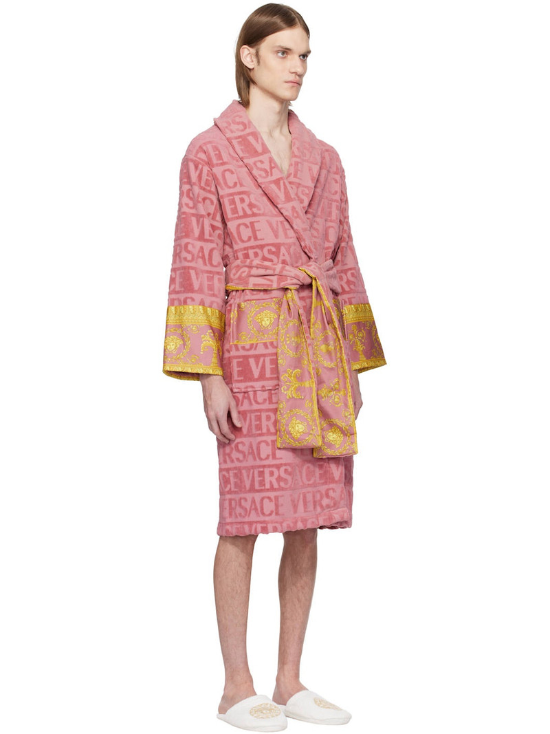 VERSACE Pink 'I Heart Baroque' Bathrobe outlook