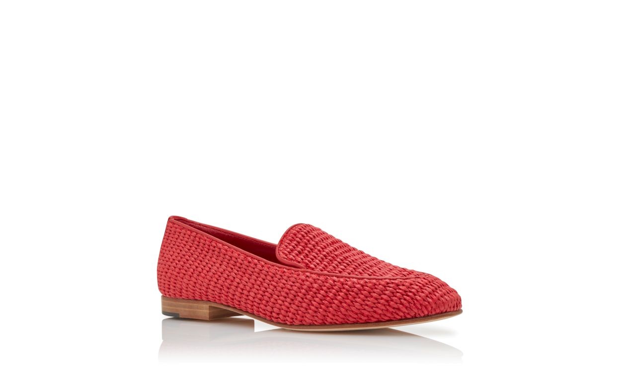 Red Raffia Loafers - 3