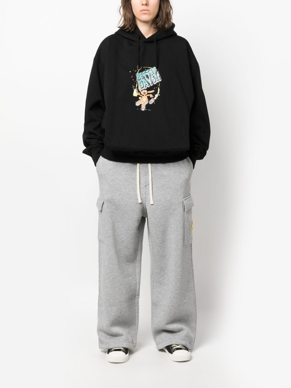 smiley-face track trousers - 2