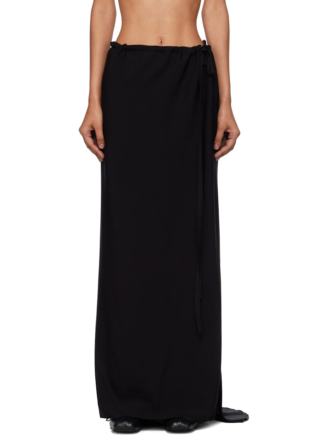 Black Sheila Long Bias Maxi Skirt - 1