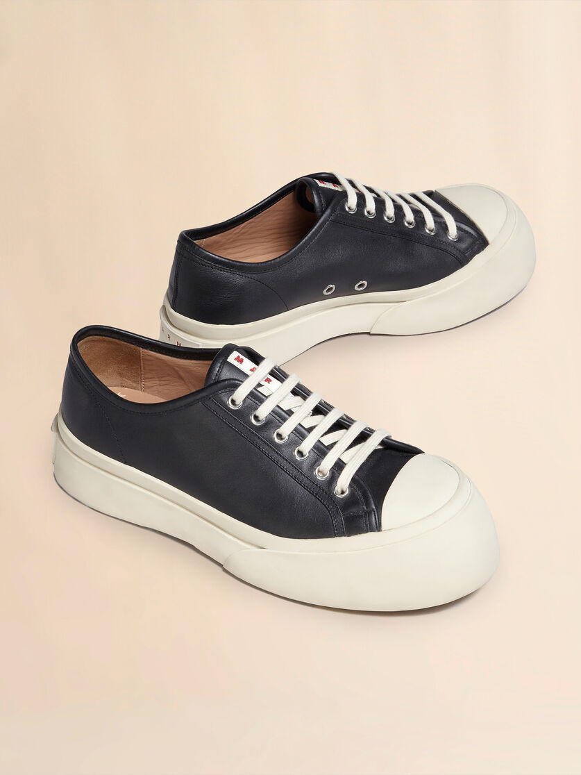 BLACK NAPPA LEATHER PABLO LACE-UP SNEAKER - 5