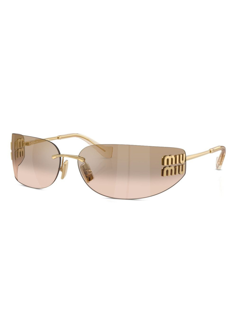 Miu Miu logo-plaque rimless sunglasses outlook