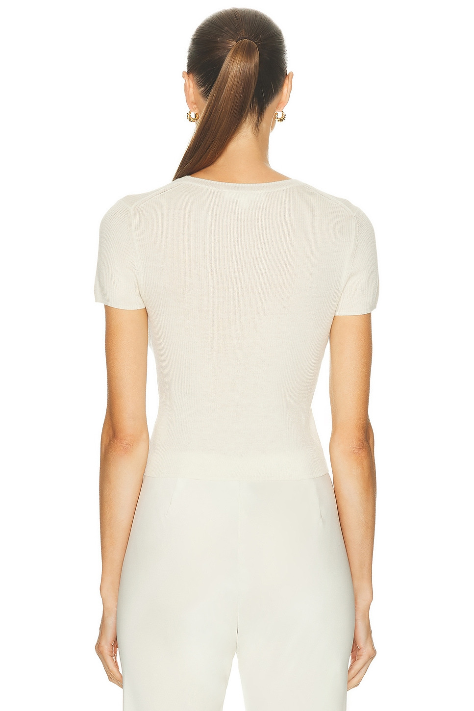 Rib Stitch Cashmere Baby Tee - 3