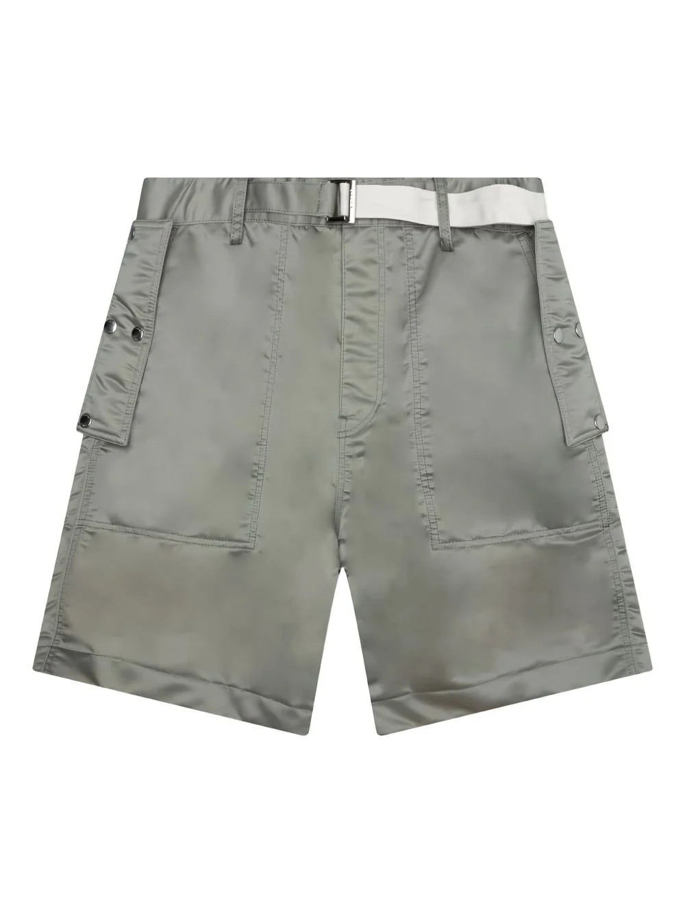 twill belted shorts - 1