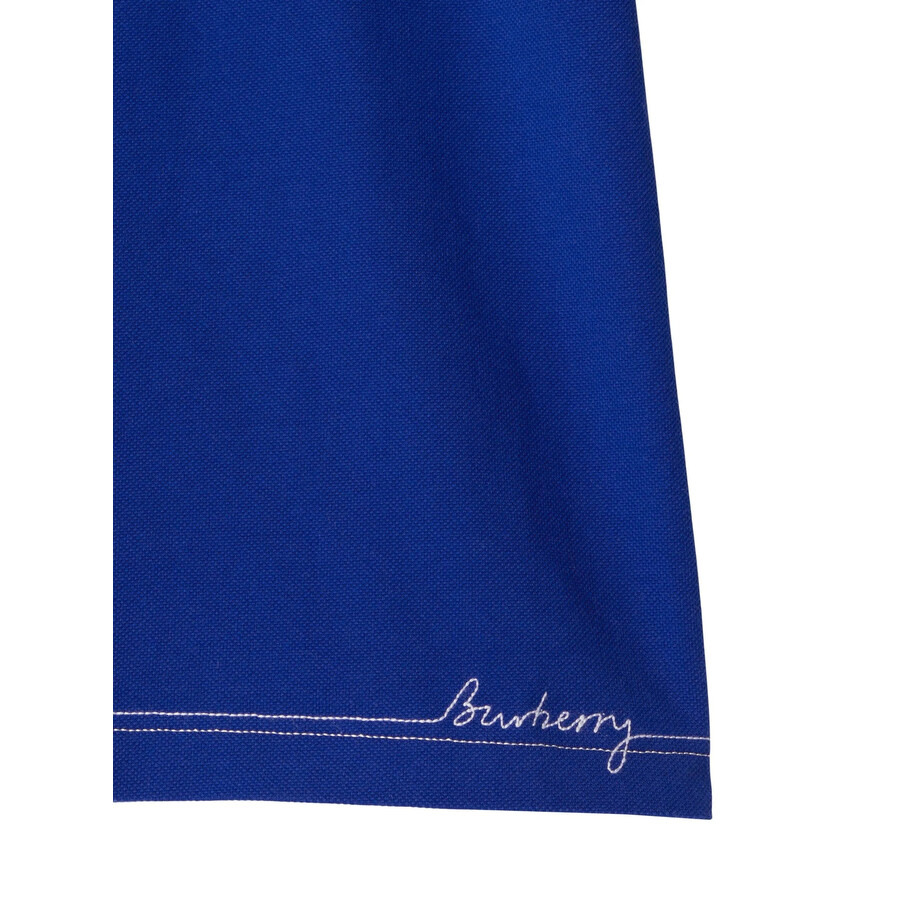 Burberry Logo Embroidered Cotton Polo Shirt - 3
