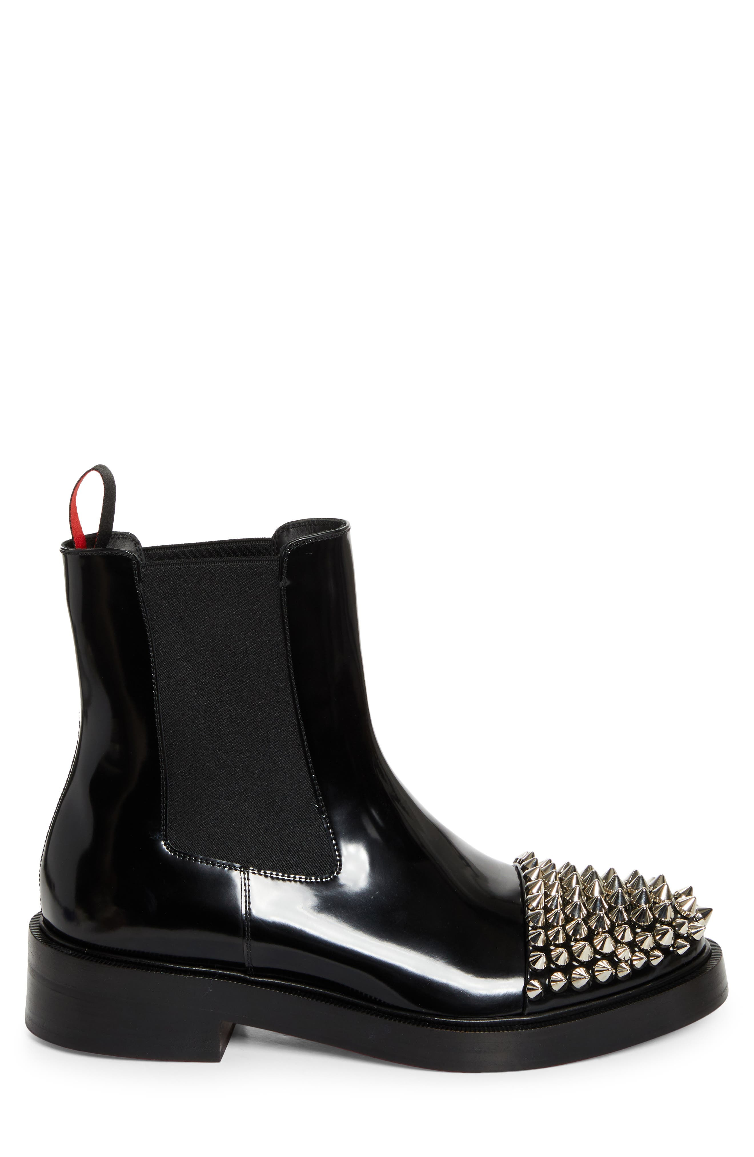 Christian Louboutin Battersea Spiked Cap Toe Chelsea Boot in Black at Nordstrom - 3
