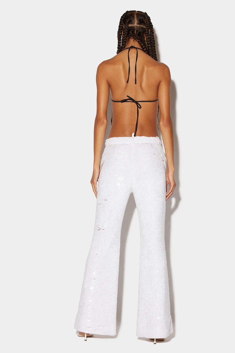 SEQUINNED SUPER FLARE PANTS - 4