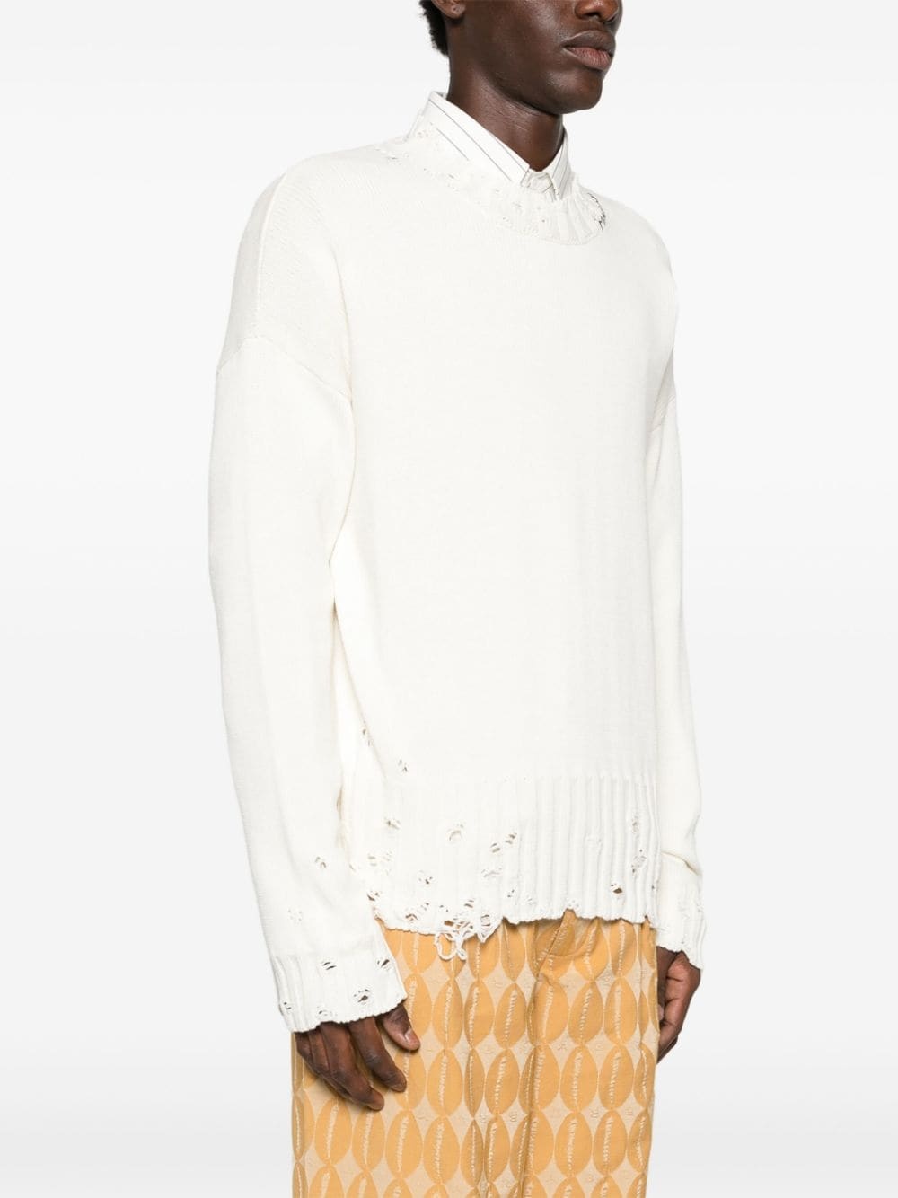 twisted crew neck sweater - 3