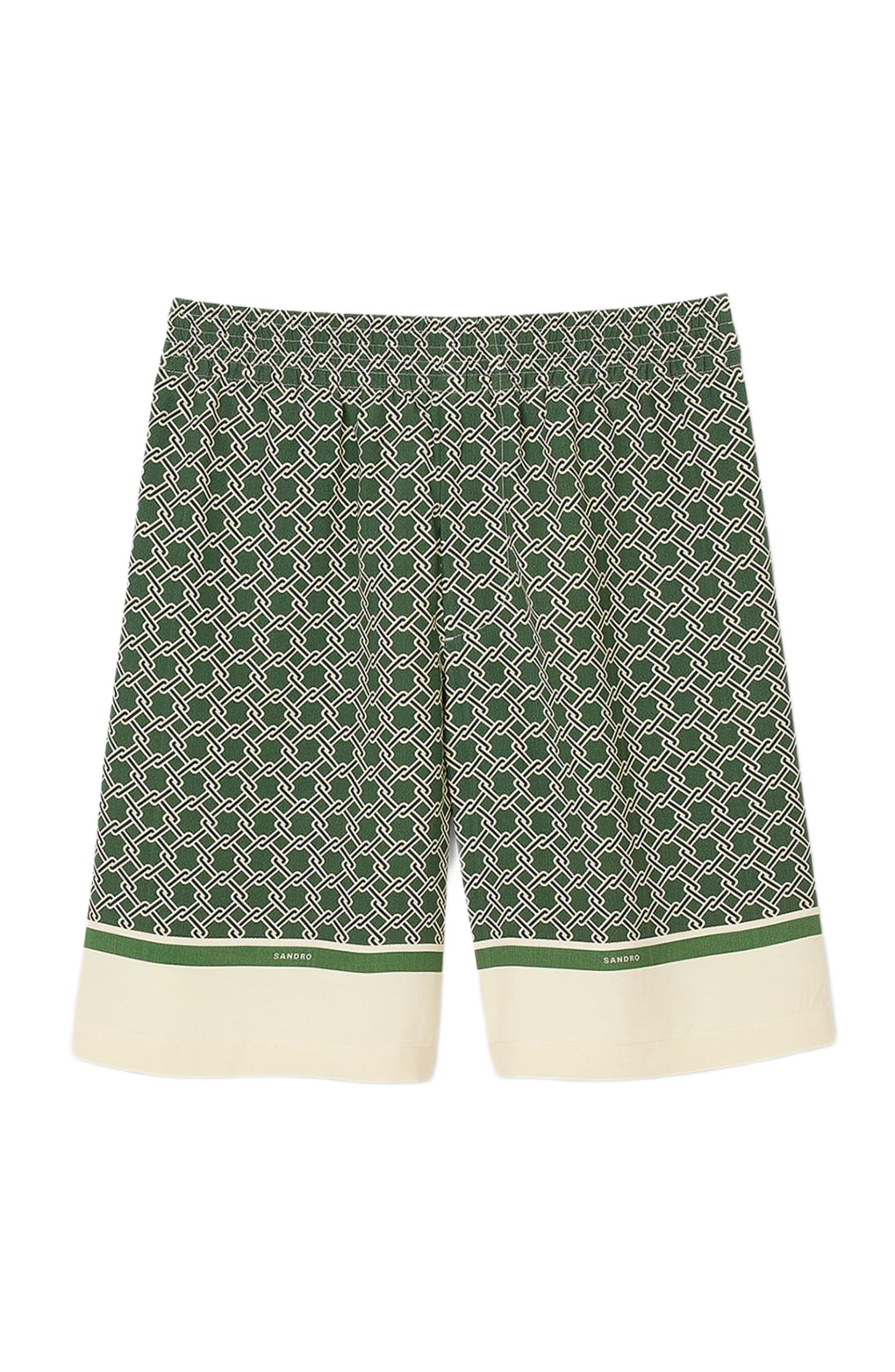 SANDRO Patterned floaty Bermuda shorts in Super Green at Nordstrom - 5