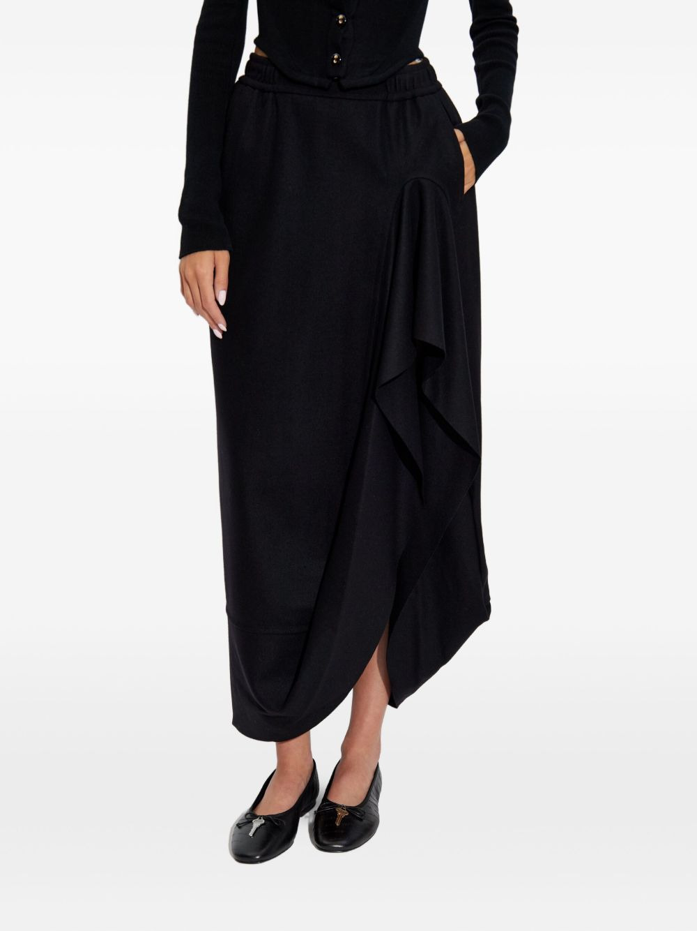 ruffled pocketed asymmetrical skirt - 3