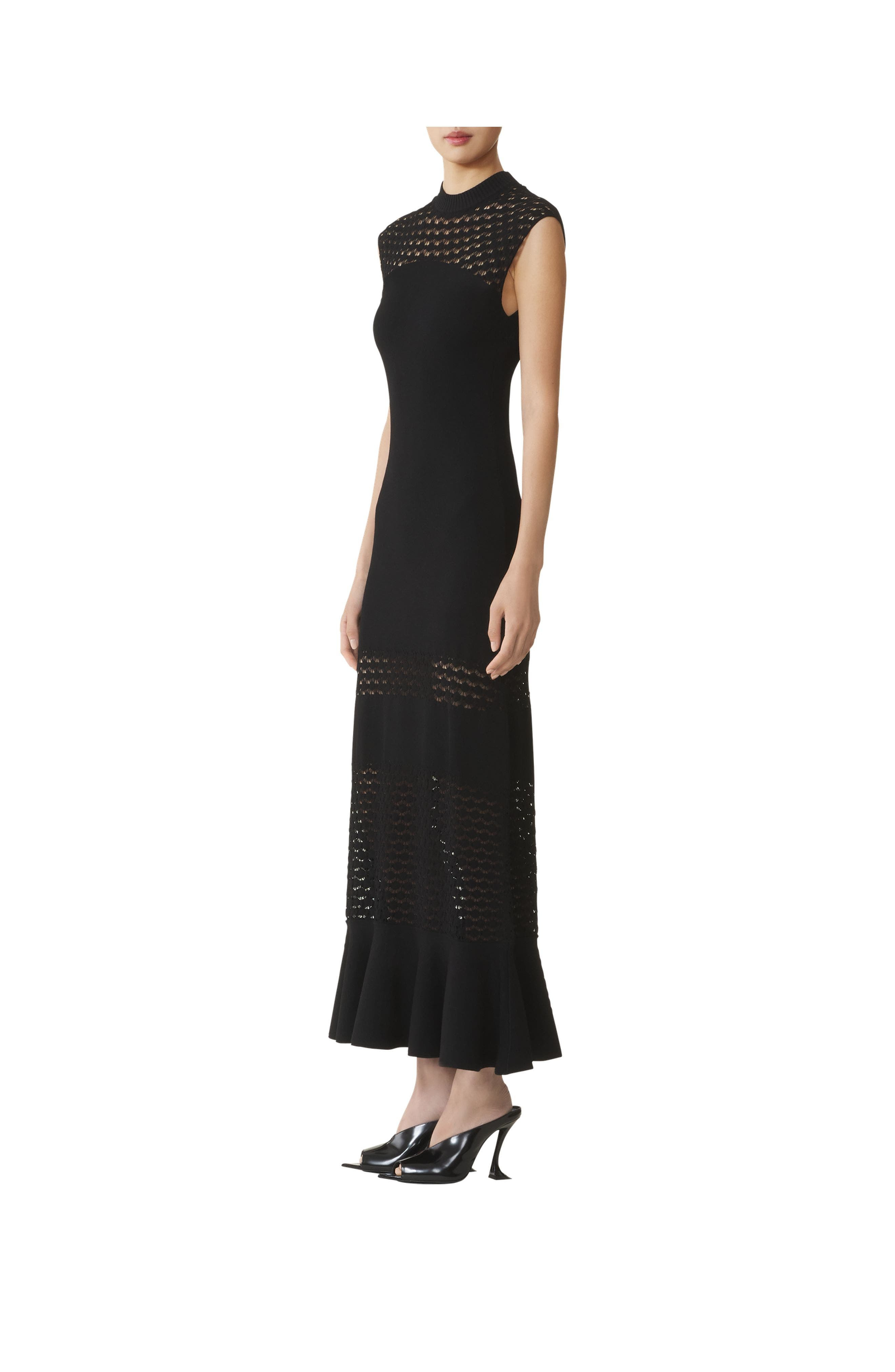 Lanvin Lace Detail Dress In Viscose in Black at Nordstrom - 3