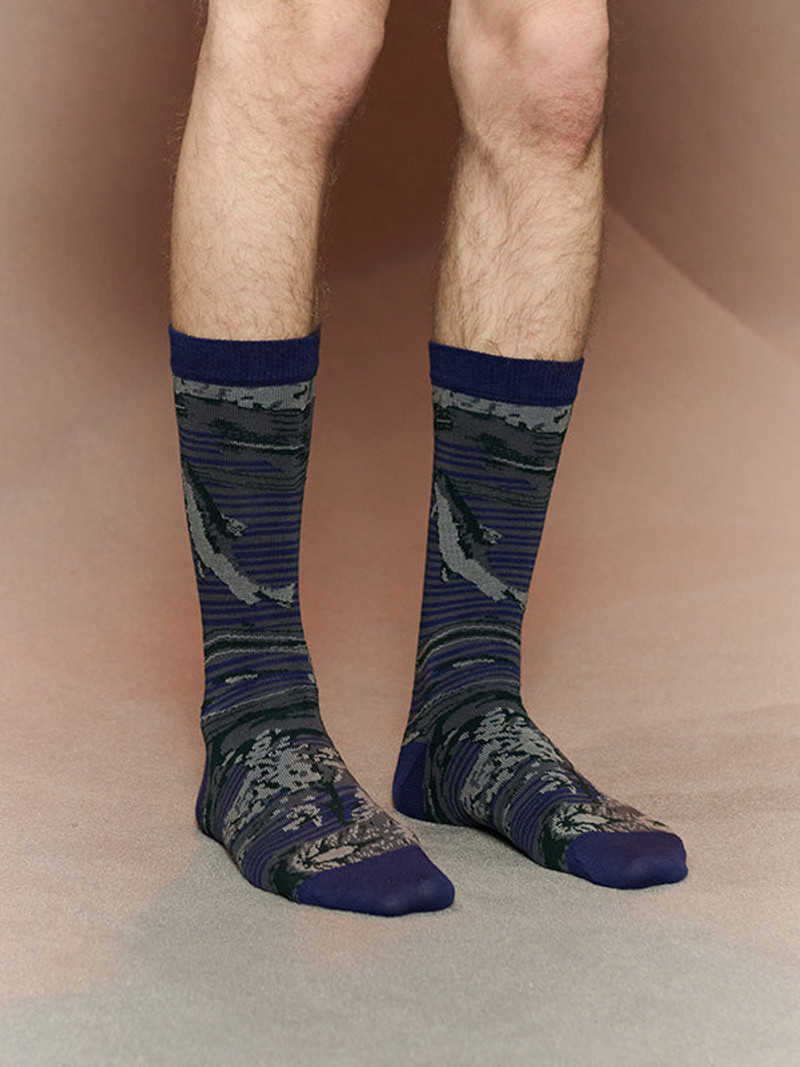 HENRIK VIBSKOV FISHES SOCKS - FISHES BLACK outlook