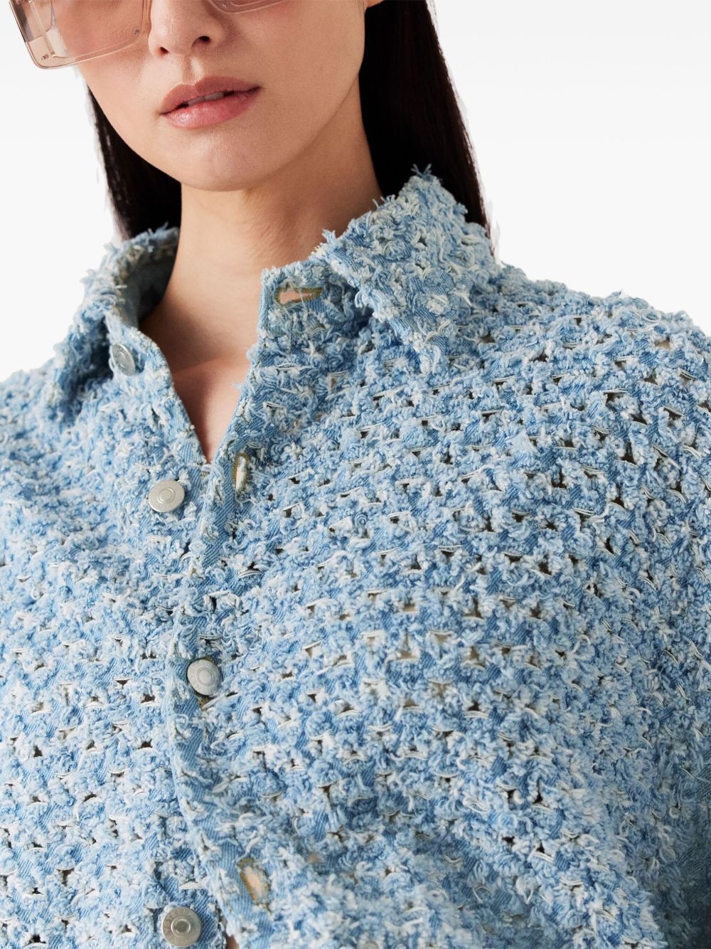 bouclé denim shirt - 5