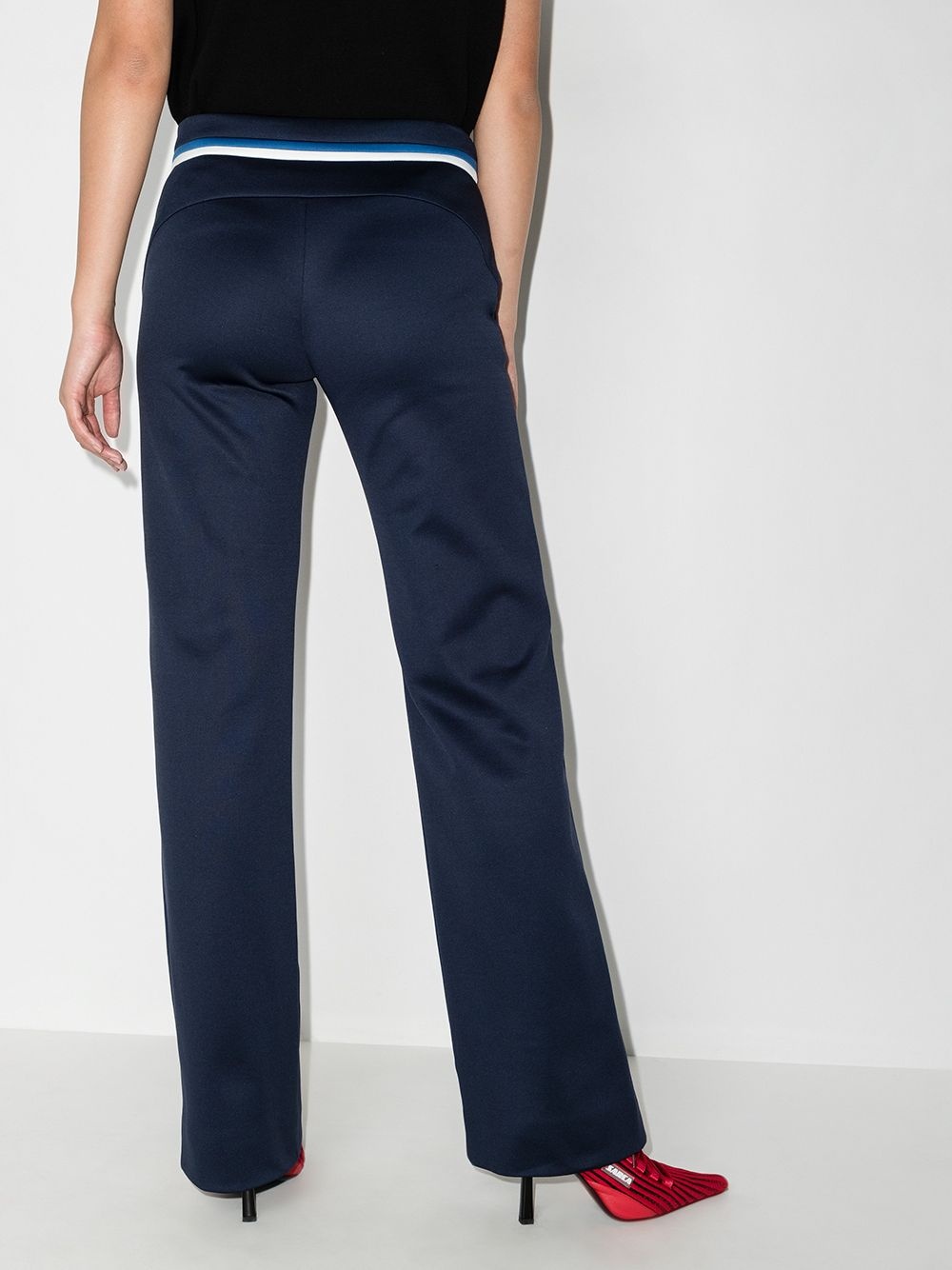 stripe-detail logo-patch tailored trousers - 6
