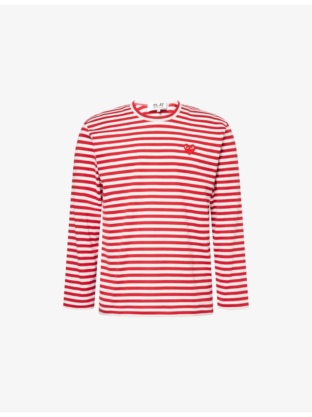 Stripe-pattern brand-embroidered cotton-jersey T-shirt - 1