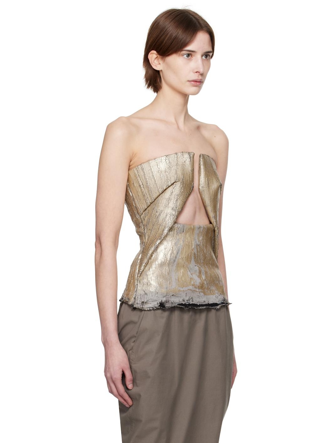 Gold Hollywood Woven Prong Denim Top - 2