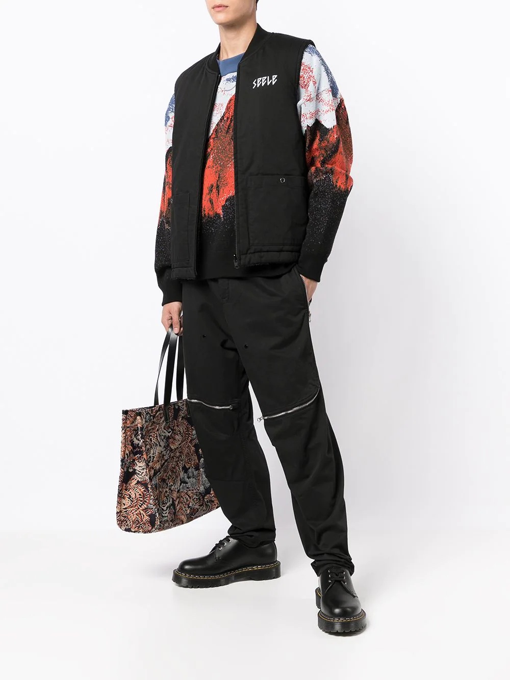 slogan-print reversible gilet - 2