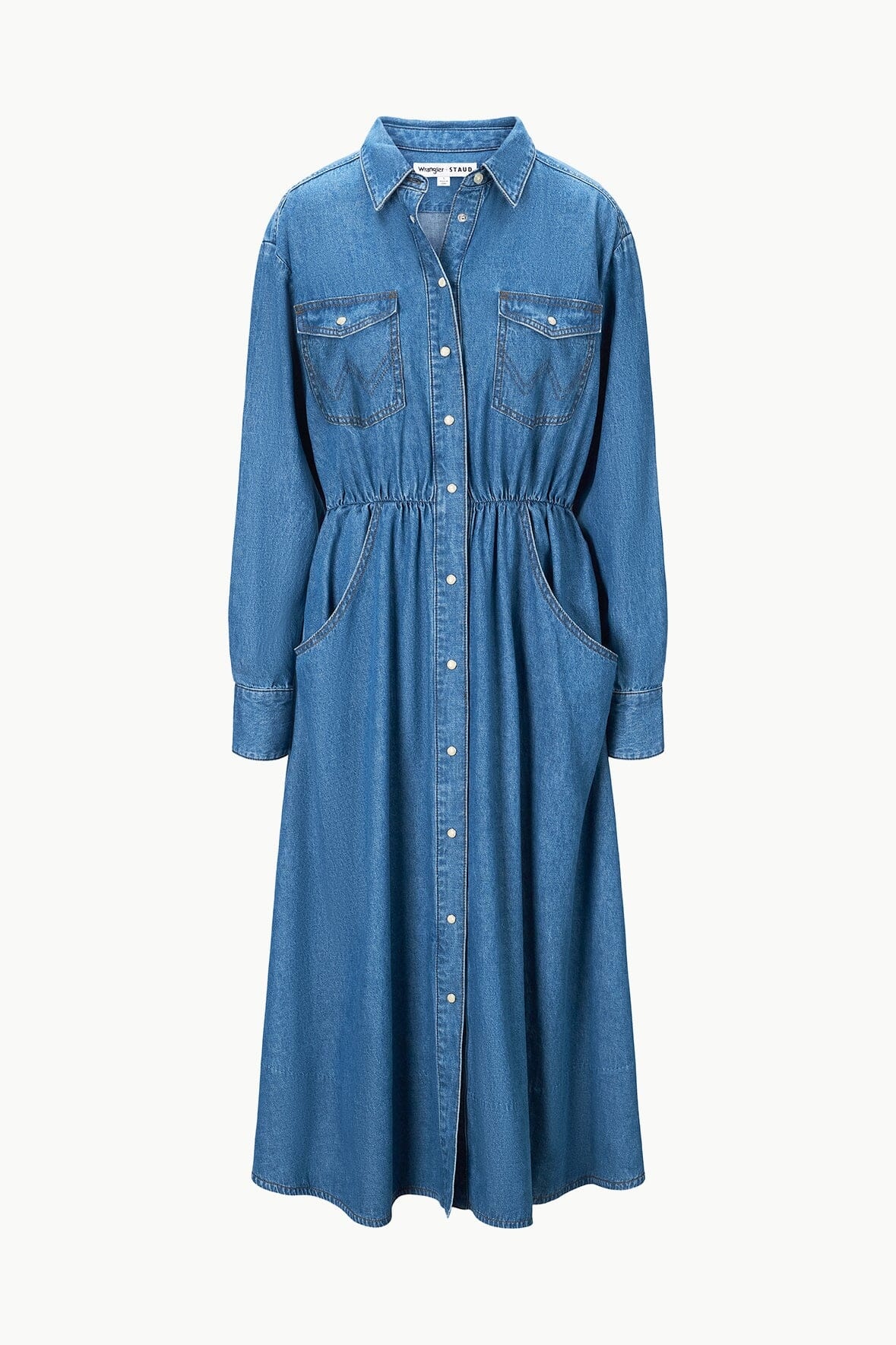 STAUD WRANGLER THE MIDI SHIRT DRESS - 1