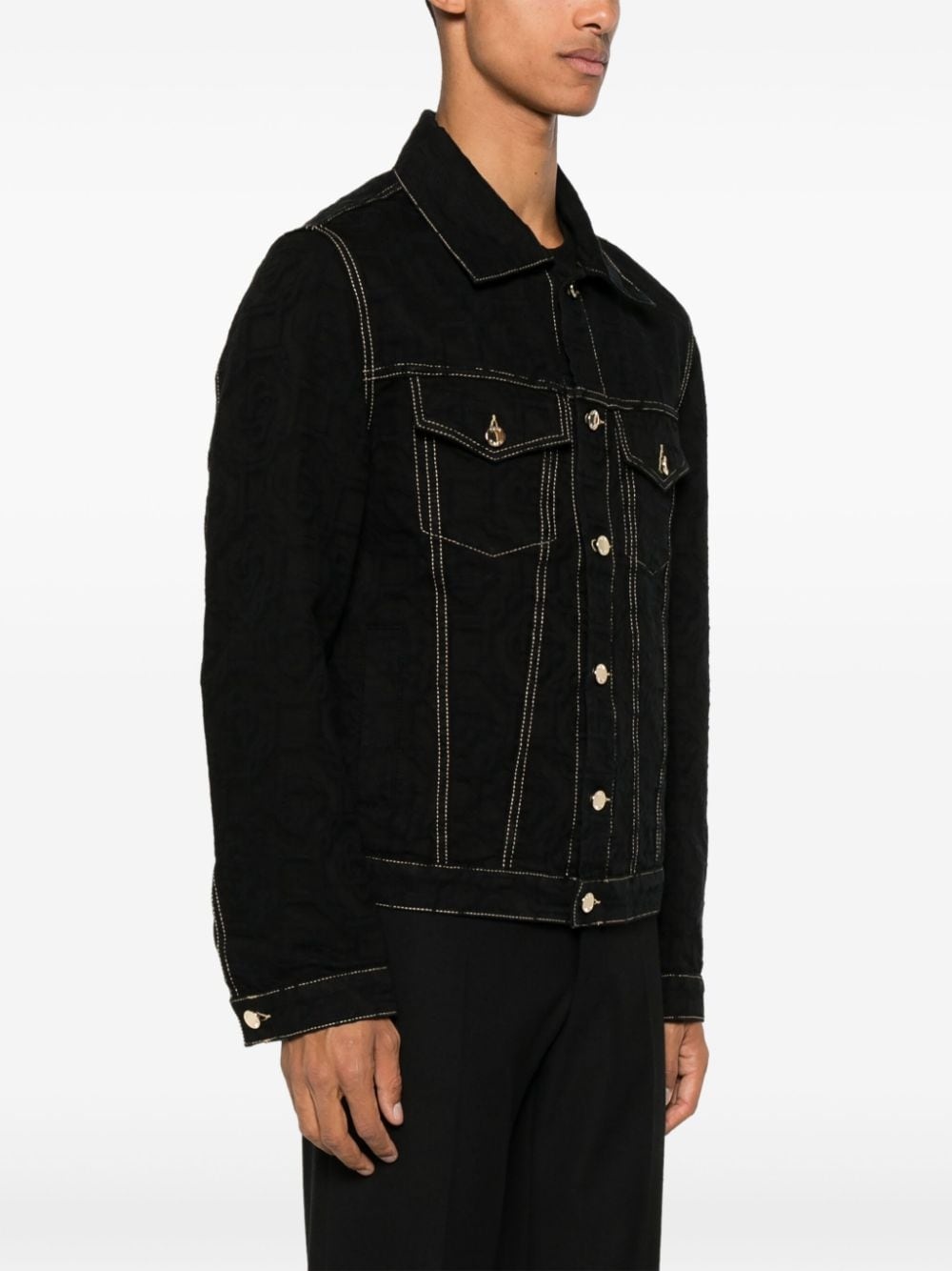 Monogram Jacquard denim jacket - 3