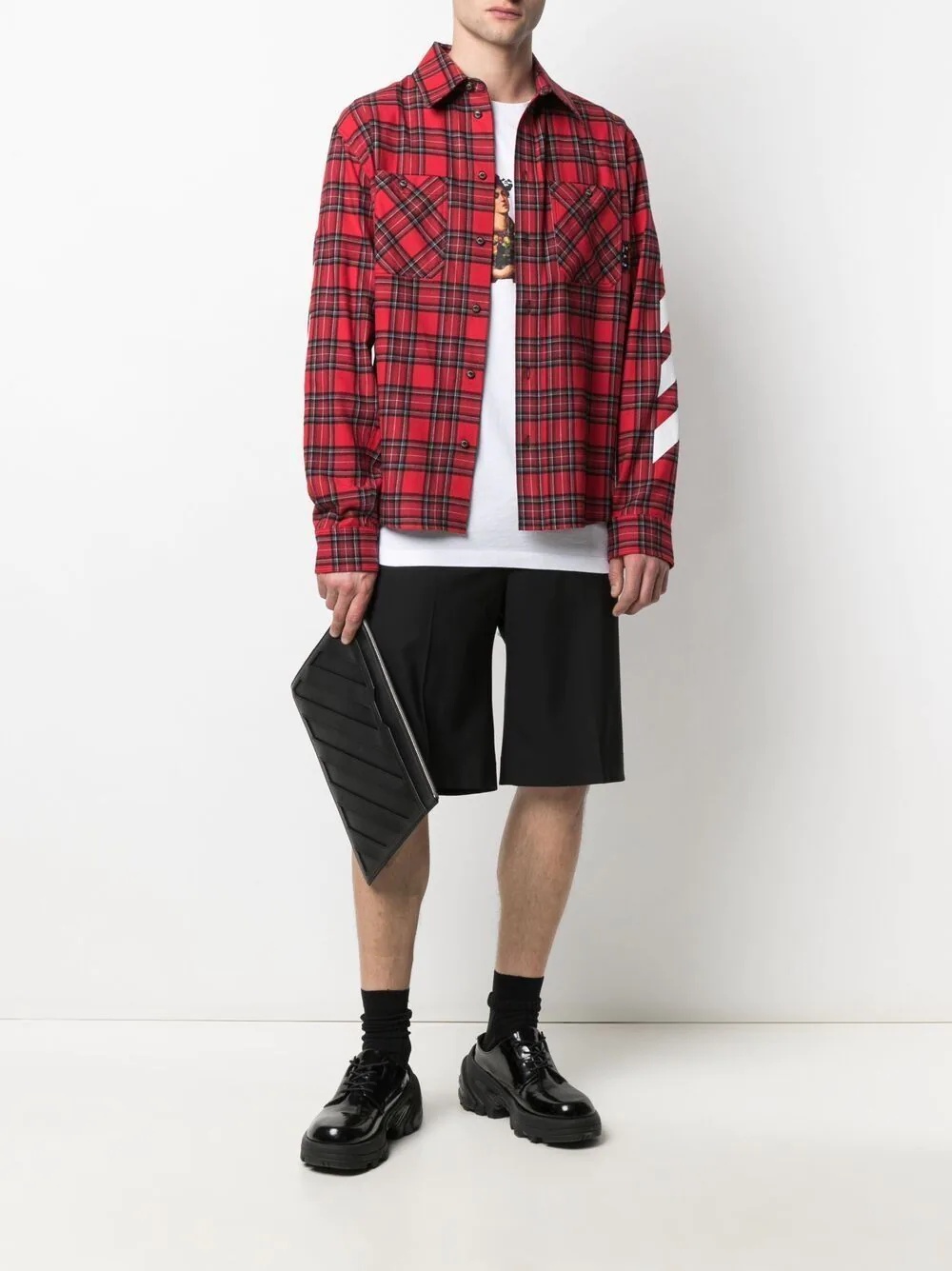 Diag checked flannel shirt - 2