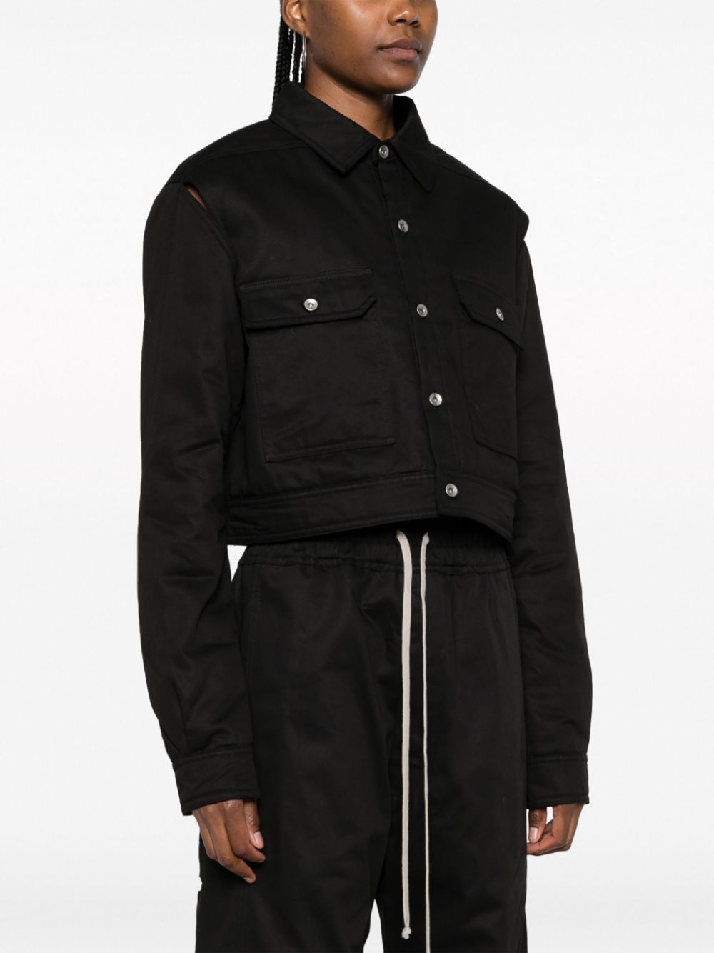 cut-out cropped jacket - 3