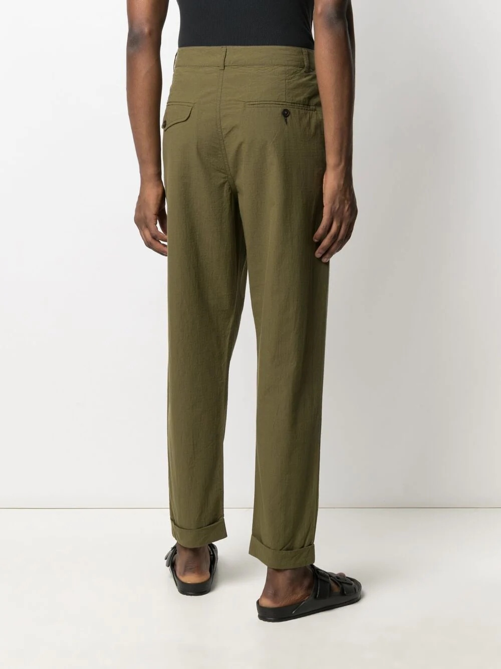 straight-leg cotton trousers - 4