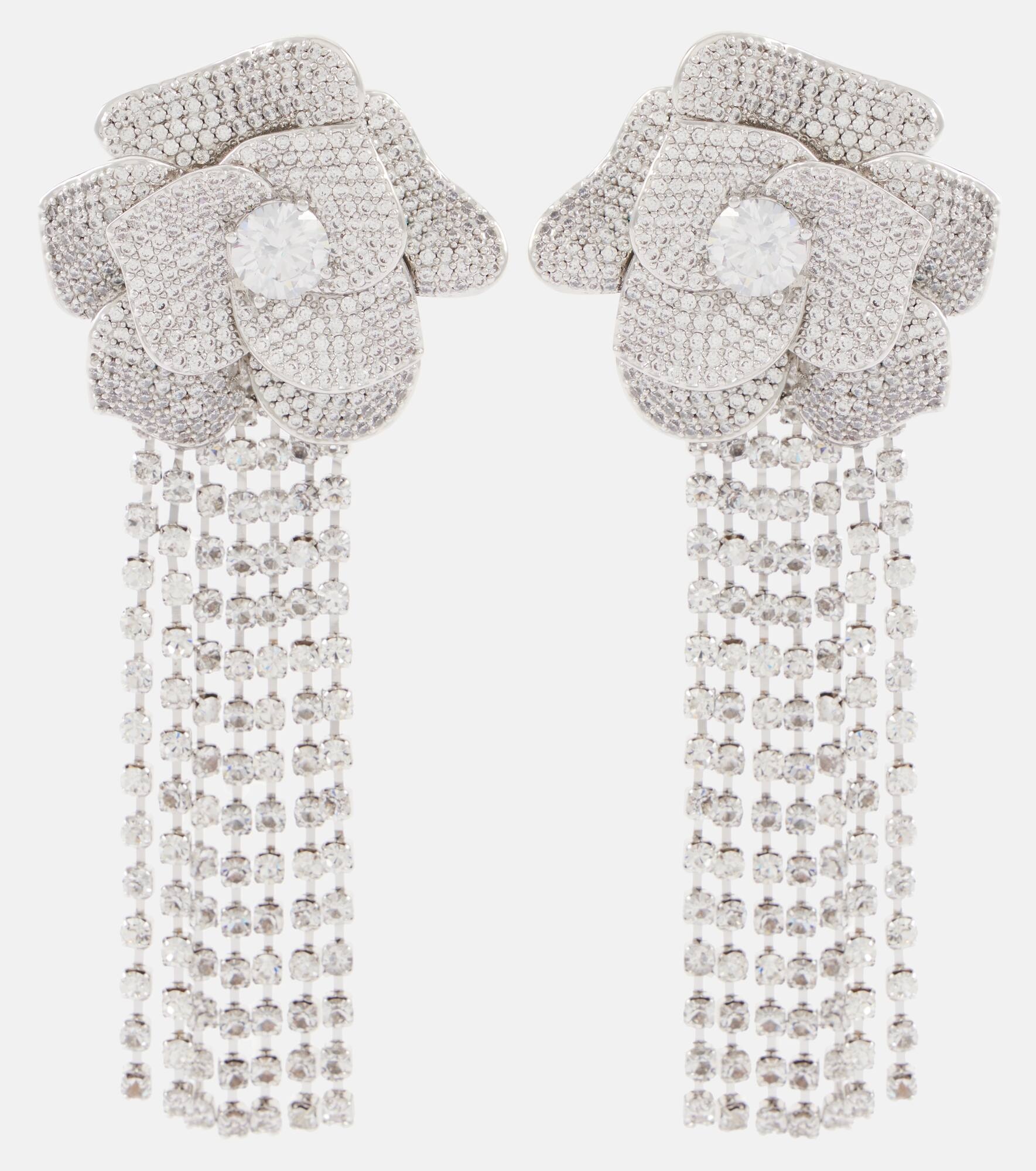 Crystal-embellished drop earrings - 1